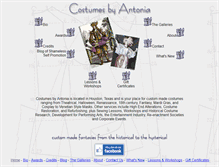 Tablet Screenshot of costumesbyantonia.com